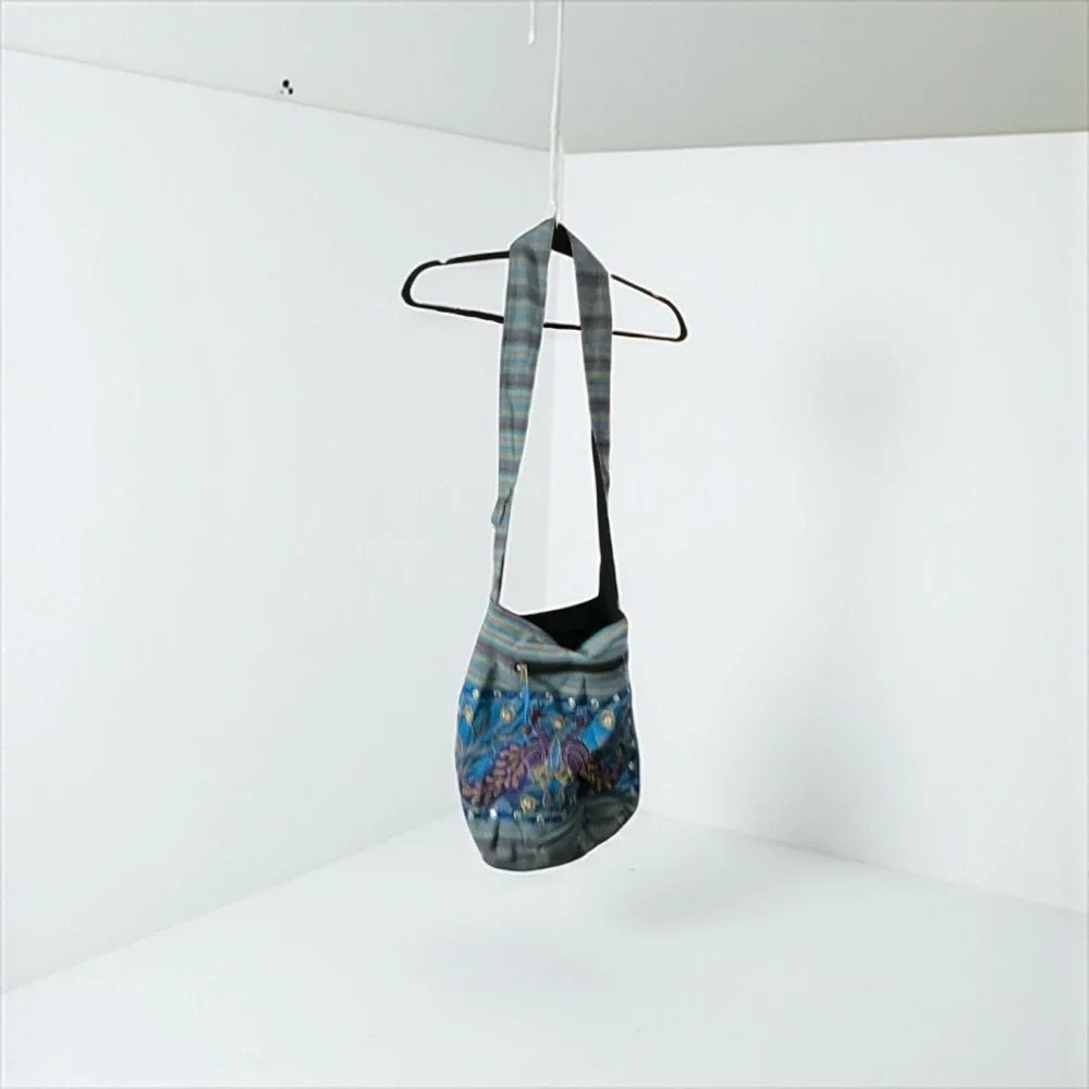 Tribe Azure Blue and yellow Women's Hobo Bag large purse